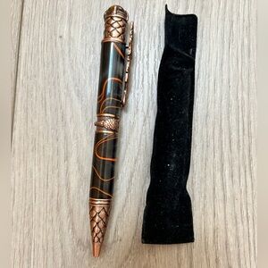 Rare! Handmade Vtg dragon pen. In new condition/ tiger eye stone/ heavy/ works/